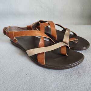 OluKai Sandals 7 Brown Strappy Women's Upena Quarter Strap Sandal